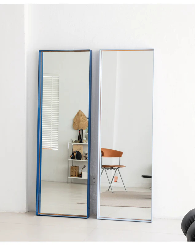 Musheng Home Furnishing original island mirror floor design ultra-clear full-length mirror home clothing store dressing mirror blue ins