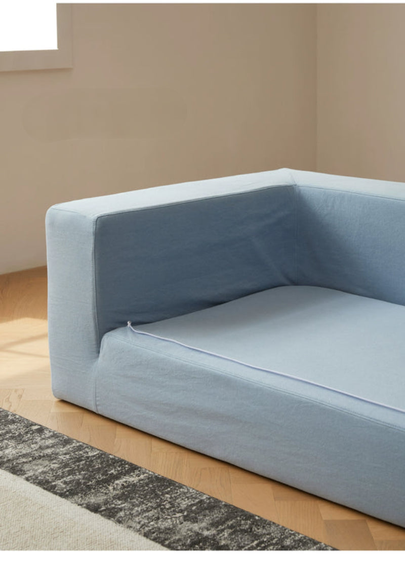 Home Furnishing Cloud Sofa Cream Style Wabi Sabi Style Linen Fabric Down Module Fully Removable and Washable Sofa