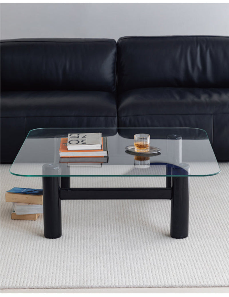 glass coffee table solid wood
