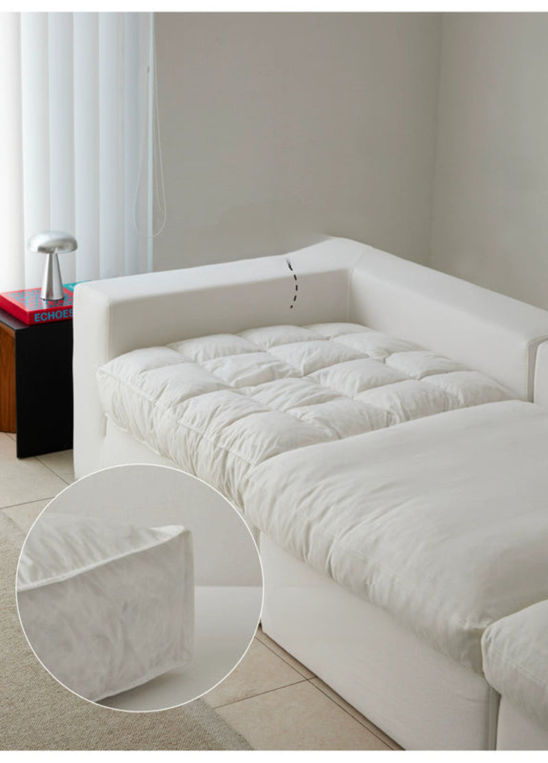 Home Furnishing Cloud Sofa Electric Style Removable and Washable Linen Fabric Down Sofa Can Be Lifted or Sleeped