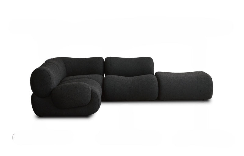 curved fabric sofa lambskin