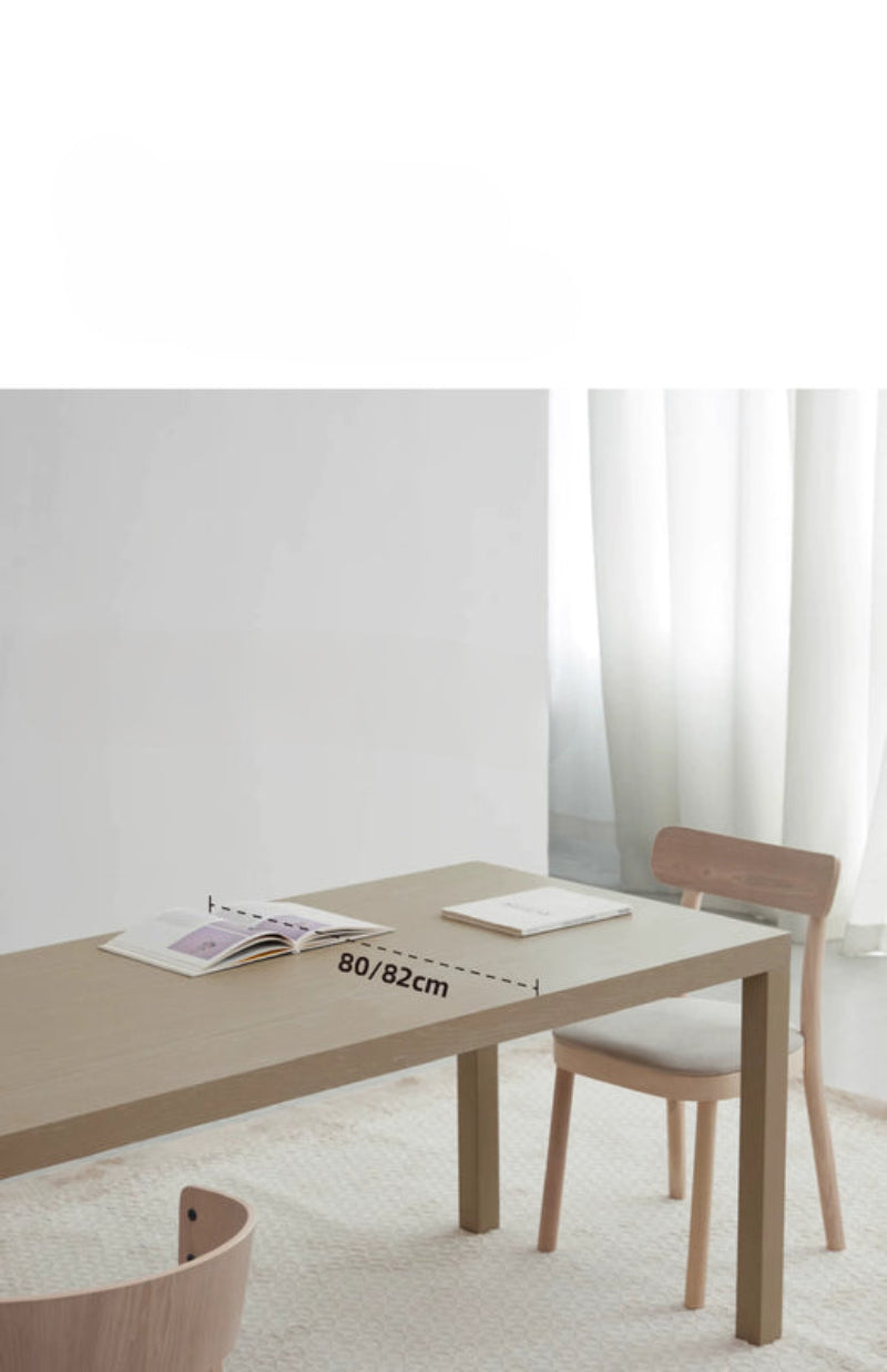 minimalist dining table ash solid wood high-end designer dining table and chair combination original wood color desk