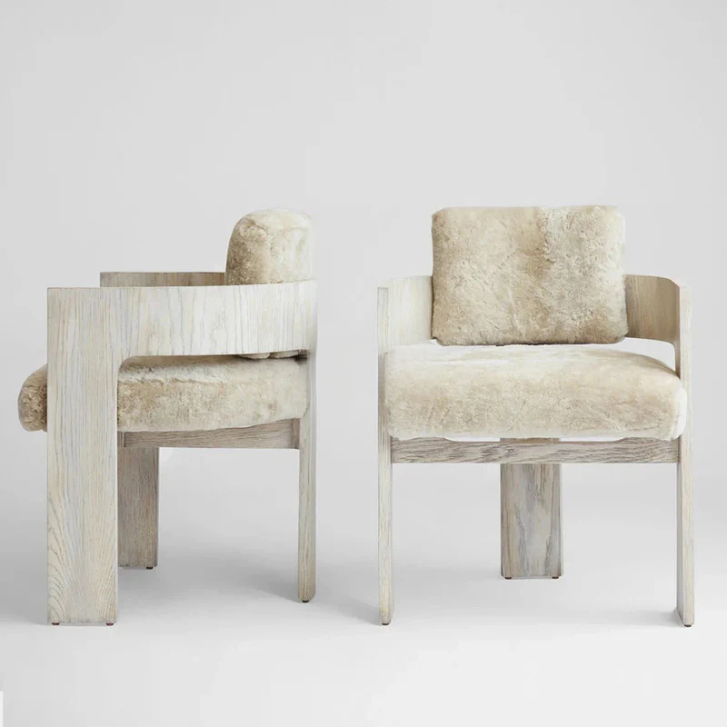Light Luxury Simple Design Indoor Kitchen Furniture Solid Wood Customized Leisure Chair Dining Chair