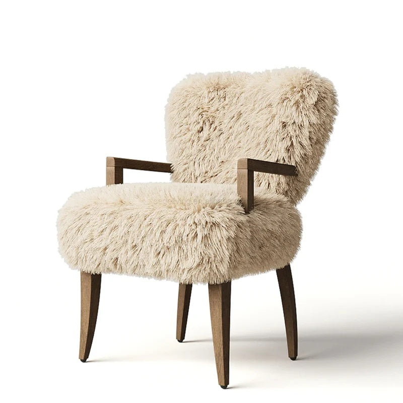 Modern Home Furniture Living Room Sofa Chair Set Wrapped in Luxury Woolen Dining Room Armchair