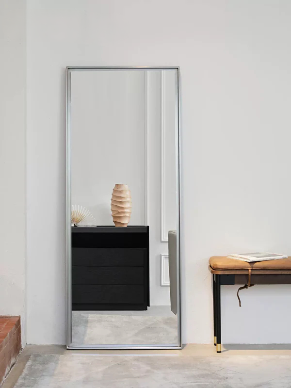 full-length dressing mirror floor-standing full-length mirror home ins designer stainless steel mirror anti-dumping