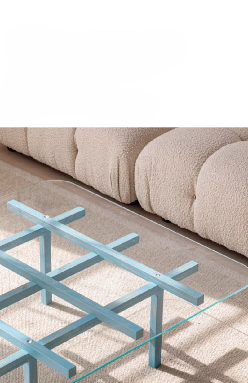 solid wood maze coffee table glass
