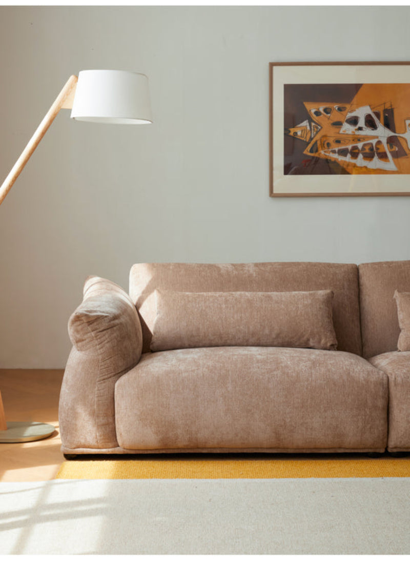 Furnishing sofa small apartment modular sofa Nordic fabric removable and washable living room ins square sofa