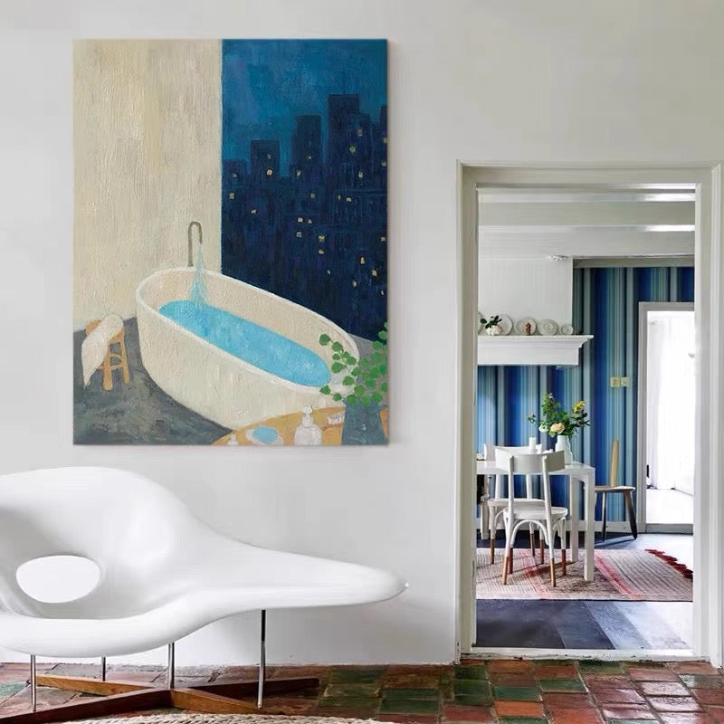 original oil painting "Quiet Night" Silent Wind Decorative Painting Sofa Background Wall Living Room Hanging Painting Handmade