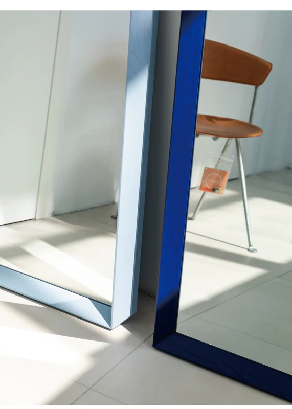 Home Furnishing solid wood full-length mirror floor modern simple clothing store fitting mirror small apartment colorful furniture