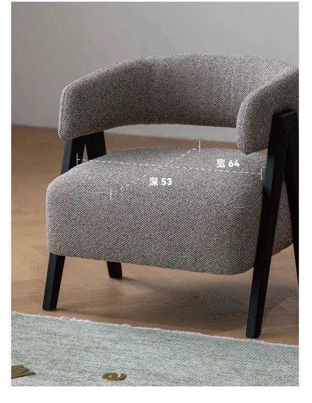 single sofa chair fabric medieval style Italian modern solid wood lazy chair leisure chair armchair