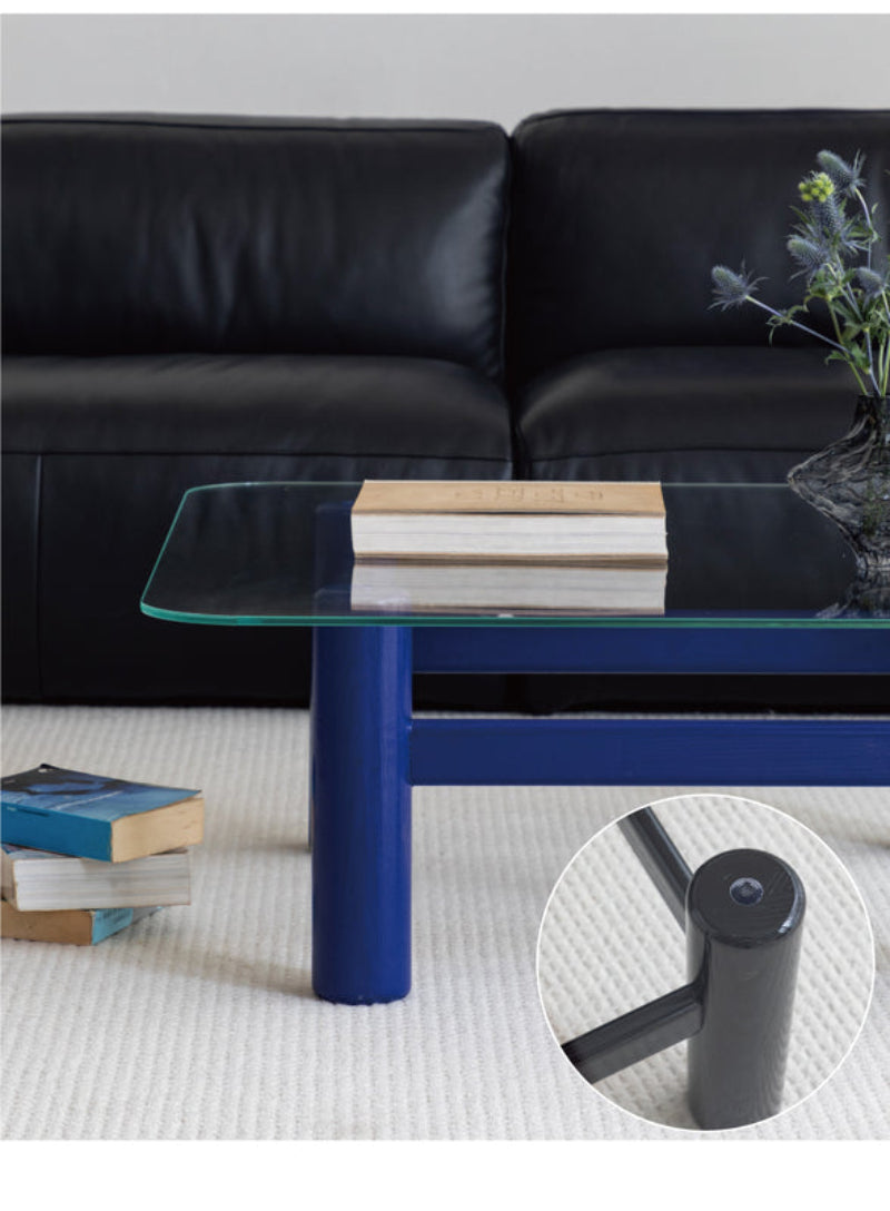 glass coffee table solid wood
