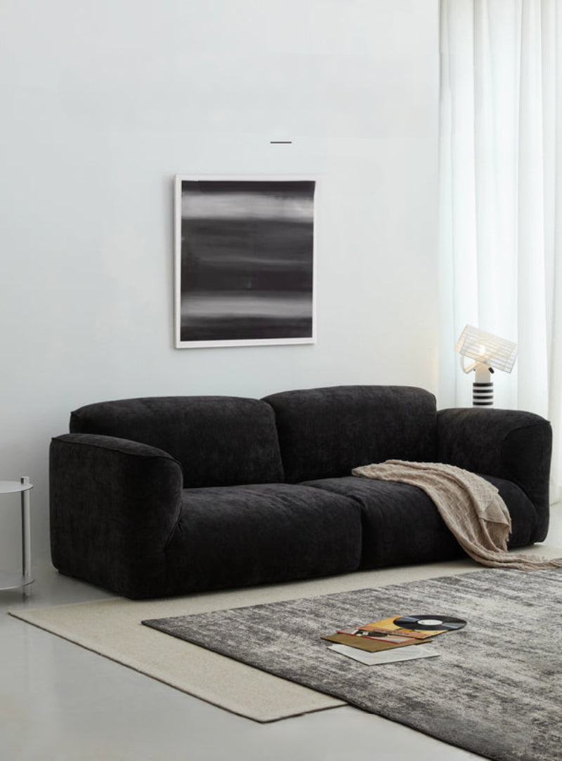 Home Furnishing Grande Sofa Living Room French Retro Fabric Chenille Sofa Adjustable Backrest High-end