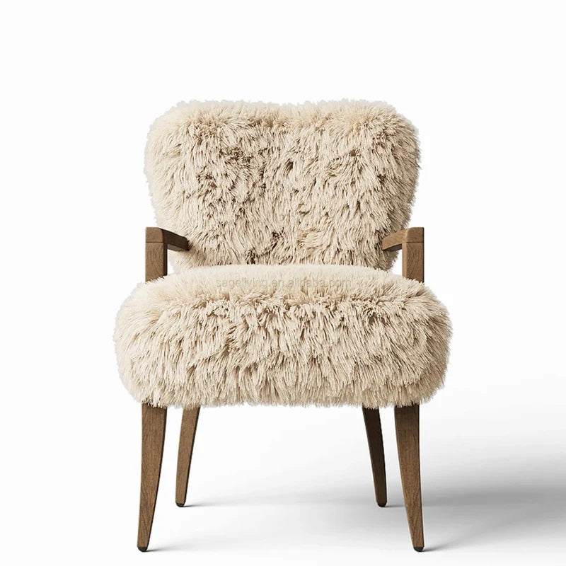 Modern Home Furniture Living Room Sofa Chair Set Wrapped in Luxury Woolen Dining Room Armchair