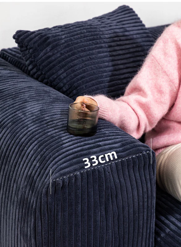 Home Furnishing Corduroy Fabric Modular Sofa Dark Blue Minimalist Free Combination Living Room Small Apartment Tofu Block