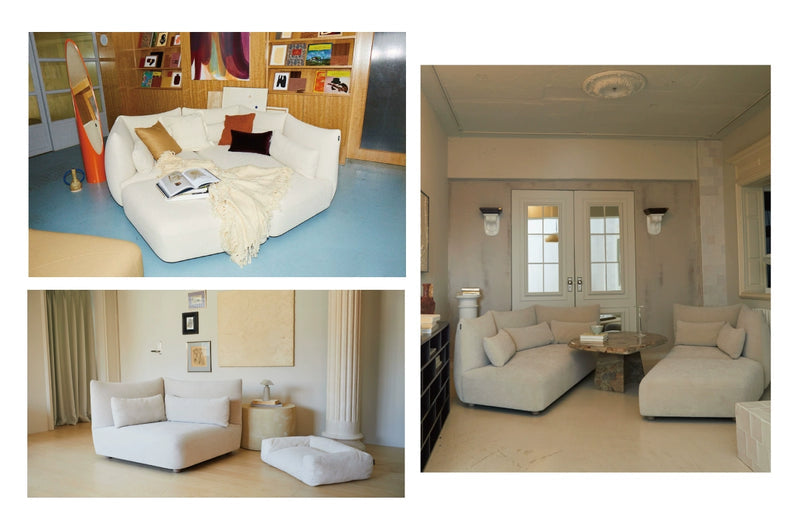 Home Furnishing original sofa living room new cream free combination square fabric module Italian minimalist design