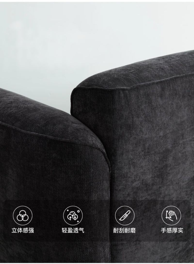Home Furnishing Grande Sofa Living Room French Retro Fabric Chenille Sofa Adjustable Backrest High-end