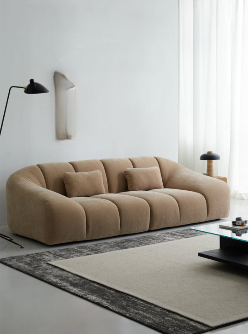 Home Dough Sofa Italian Fabric Chenille French Retro Straight American