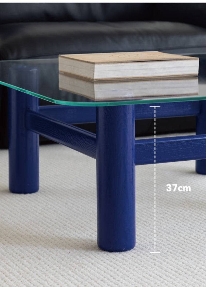 glass coffee table solid wood