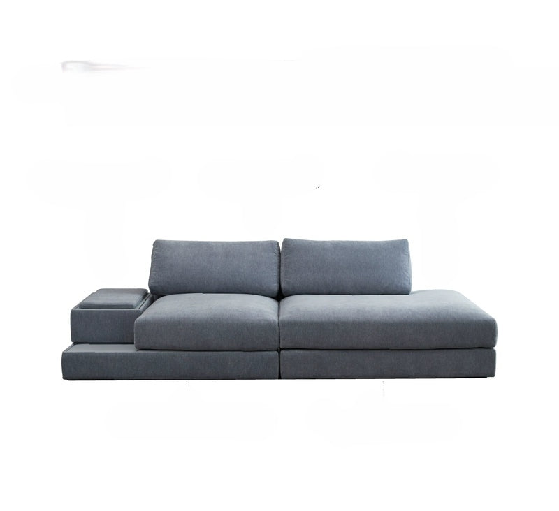 Home Furnishing Blue Fabric Chenille Module Living Room Straight Armrest Storage Box Tofu Block Supo Sofa
