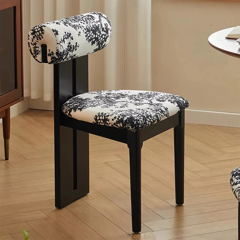 solid wood fabric dining chair casual simple dressing table chair