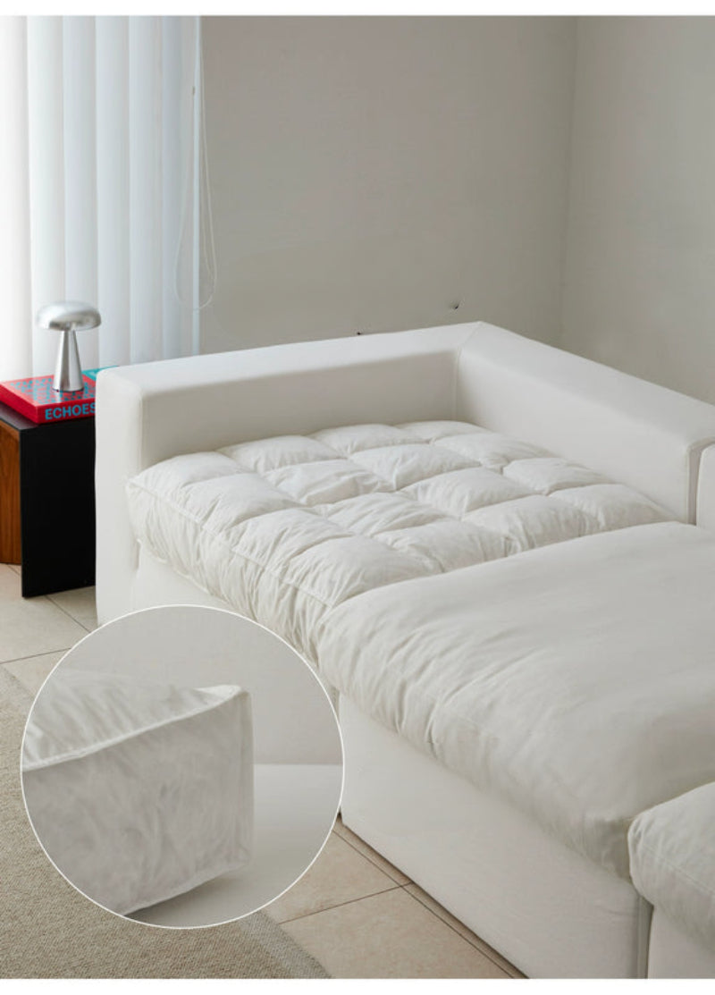 Home Furnishing Cloud Sofa Cream Style Wabi Sabi Style Linen Fabric Down Module Fully Removable and Washable Sofa