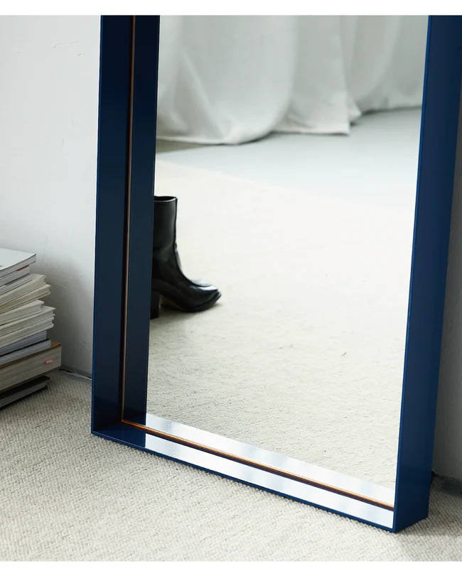 Musheng Home Furnishing original island mirror floor design ultra-clear full-length mirror home clothing store dressing mirror blue ins