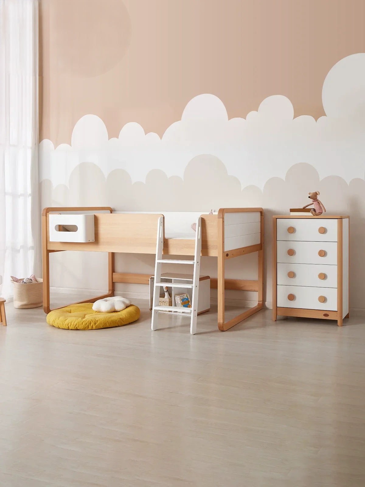 Boori Belem children's room imported solid wood children's bed up and down double bed loft bed