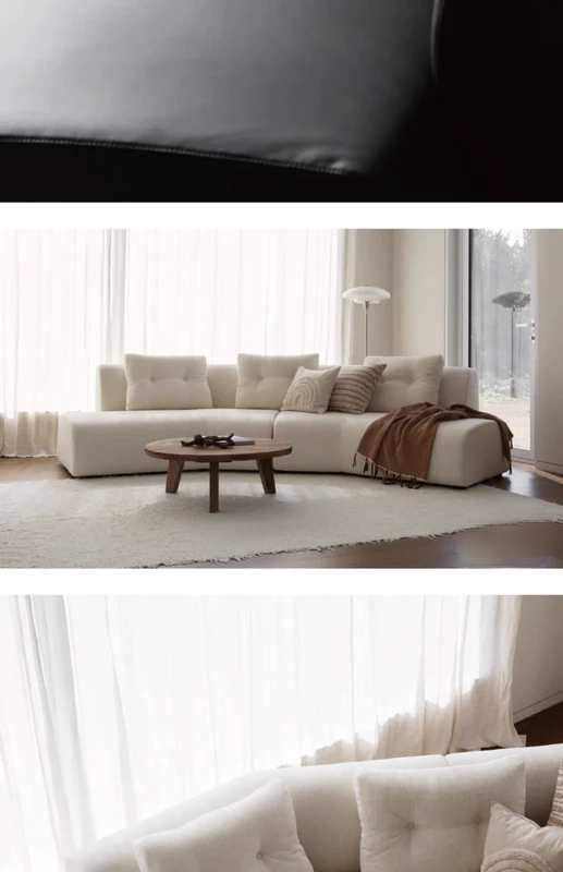 Home Leather Sofa Bevel Black Light Luxury High-end Designer Minimalist Modular Corner Special-shaped Sofa