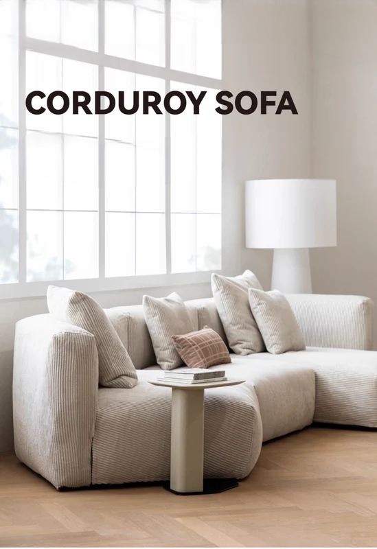 Home Furnishing Corduroy Fabric Sofa Module Combination Nordic Simple Living Room Removable and Washable Tofu Block Sofa