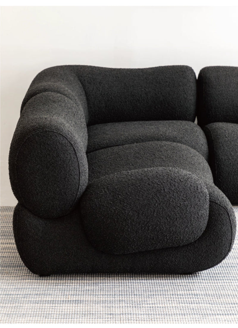 curved fabric sofa lambskin