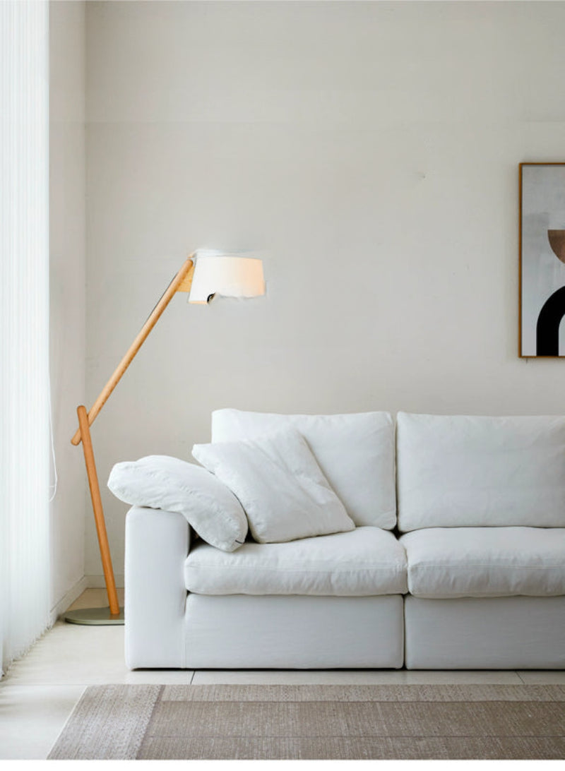 Home Furnishing Cloud Sofa Cream Style Wabi Sabi Style Linen Fabric Down Module Fully Removable and Washable Sofa