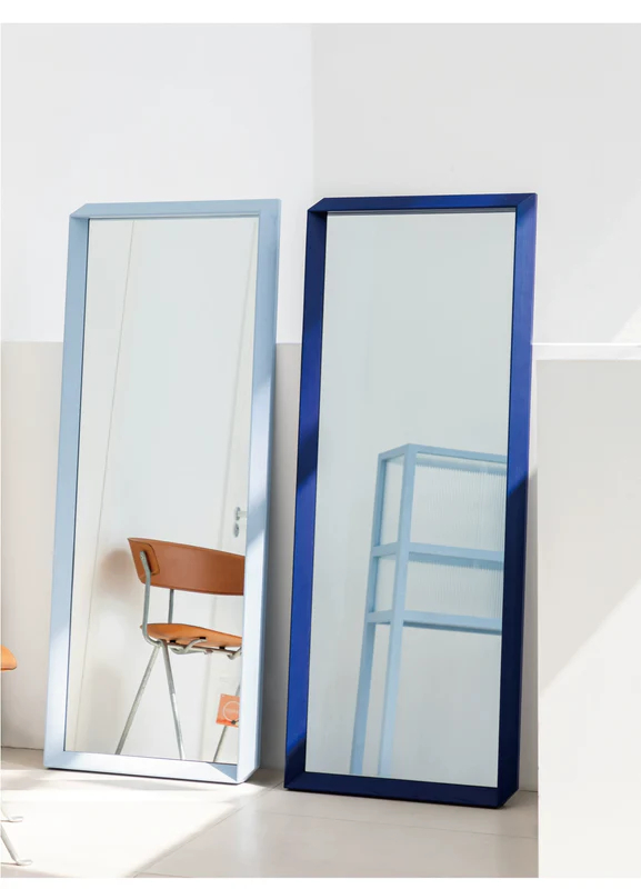 Home Furnishing solid wood full-length mirror floor modern simple clothing store fitting mirror small apartment colorful furniture