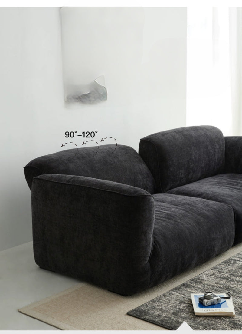 Home Furnishing Grande Sofa Living Room French Retro Fabric Chenille Sofa Adjustable Backrest High-end
