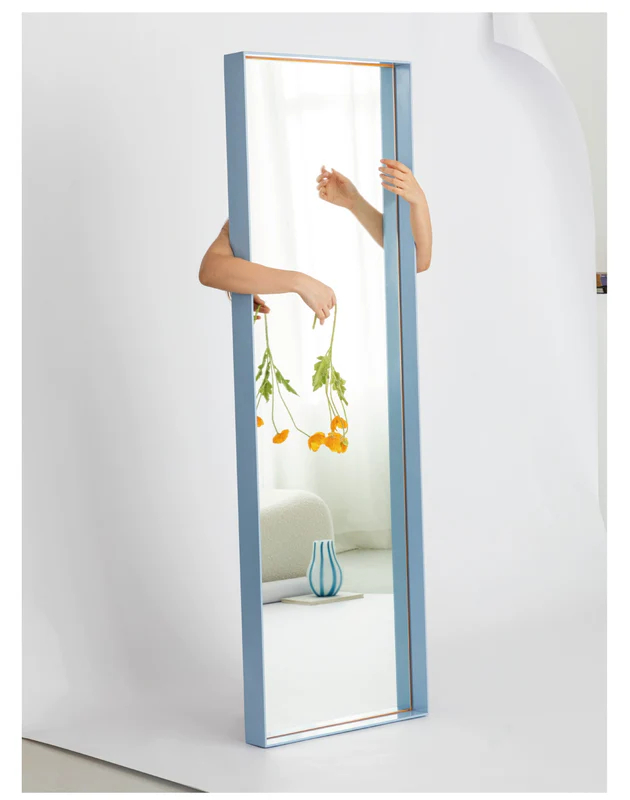 Musheng Home Furnishing original island mirror floor design ultra-clear full-length mirror home clothing store dressing mirror blue ins