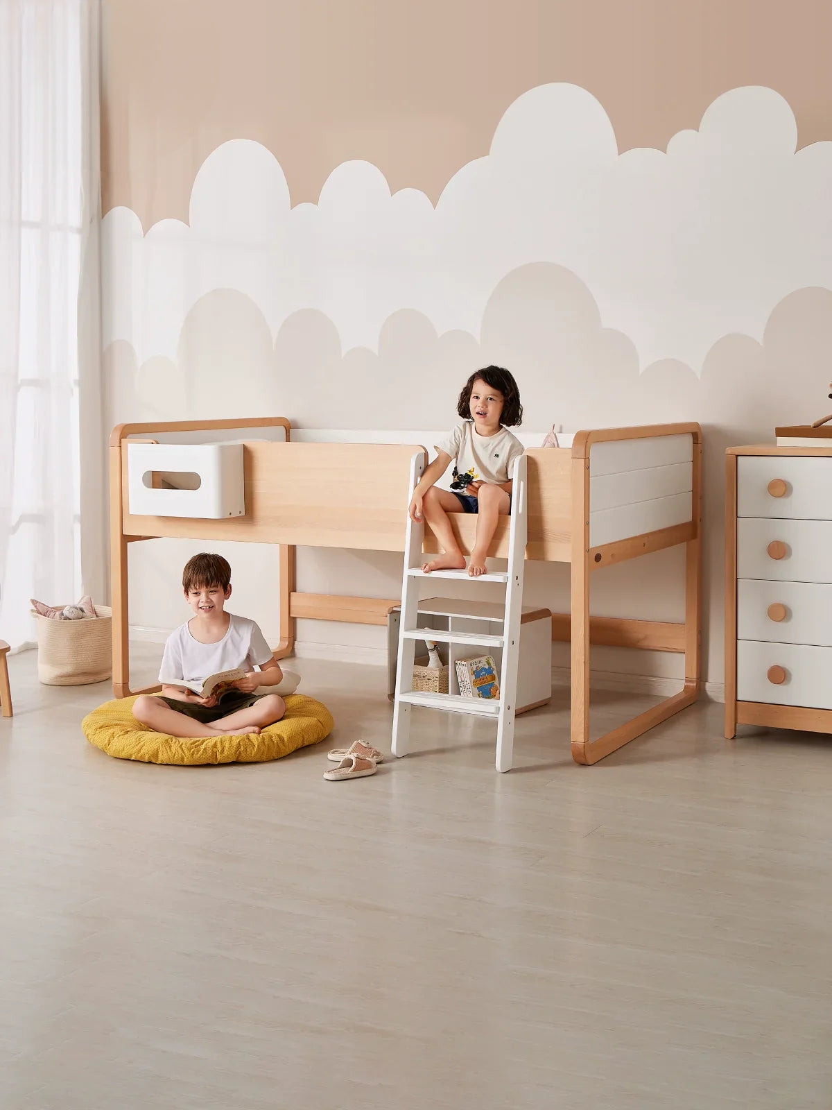 Boori Belem children's room imported solid wood children's bed up and down double bed loft bed