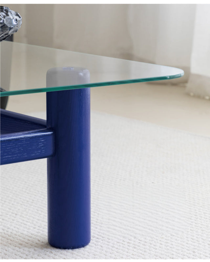 glass coffee table solid wood