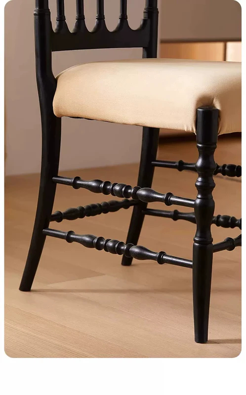 French medieval Napoleon chair solid wood dining chair American light luxury high-end soft pack retro dining table chair backrest chair
