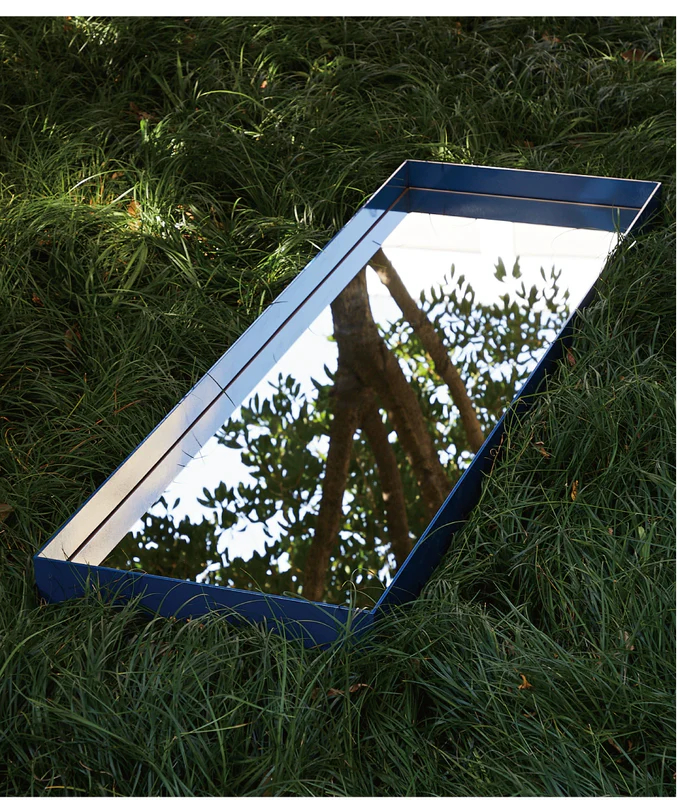 Musheng Home Furnishing original island mirror floor design ultra-clear full-length mirror home clothing store dressing mirror blue ins