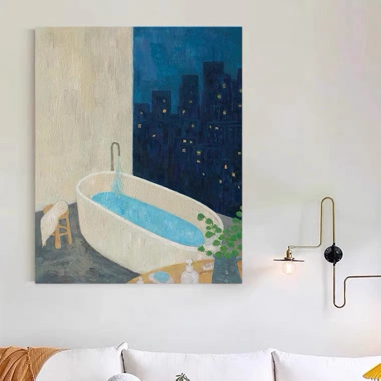 original oil painting "Quiet Night" Silent Wind Decorative Painting Sofa Background Wall Living Room Hanging Painting Handmade