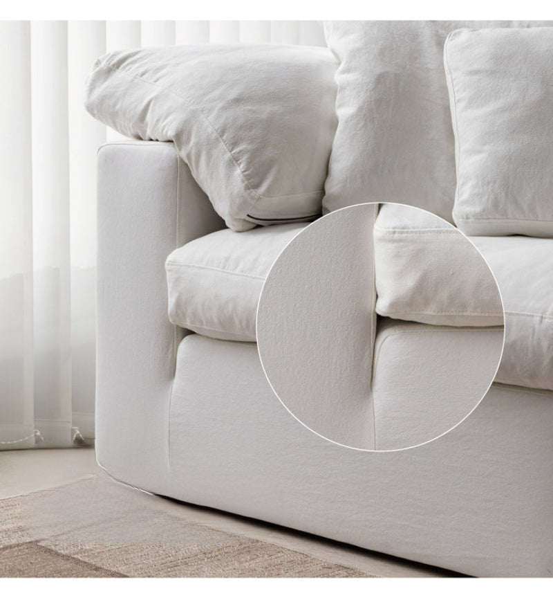 Home Furnishing Cloud Sofa Electric Style Removable and Washable Linen Fabric Down Sofa Can Be Lifted or Sleeped