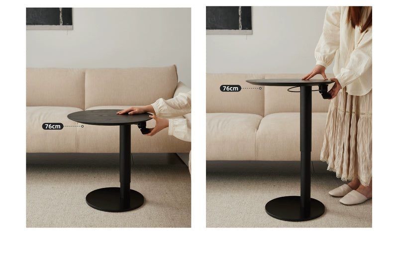Liftable Side Table Round
