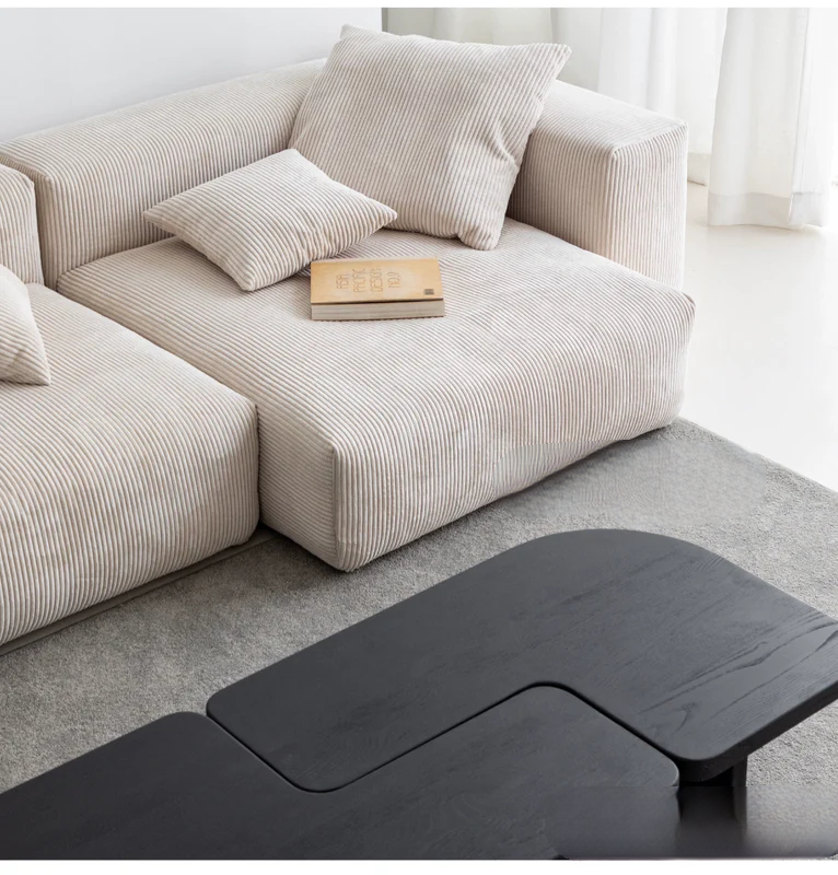 Home Furnishing Corduroy Fabric Modular Sofa Dark Blue Minimalist Free Combination Living Room Small Apartment Tofu Block