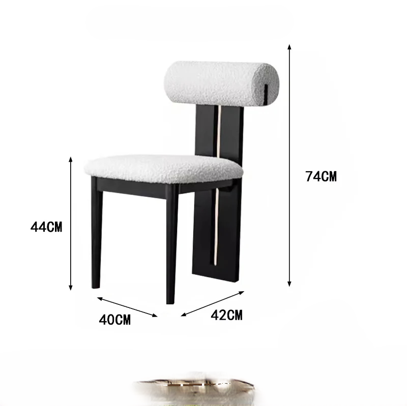 solid wood fabric dining chair casual simple dressing table chair