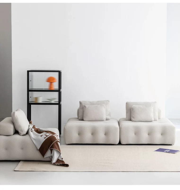 Home Furnishing Backless Sofa Two-way Combination Module Designer Italian Fabric Small Sofa That Does Not Take Up Space