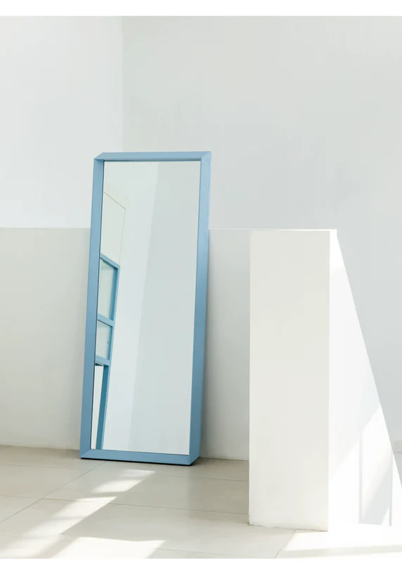 Home Furnishing solid wood full-length mirror floor modern simple clothing store fitting mirror small apartment colorful furniture