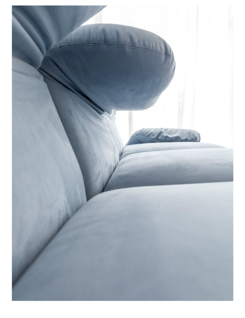 Home Furnishing Single Sofa Blue Italian Minimalist Living Room Fabric Folding Lazy Backrest Adjustable