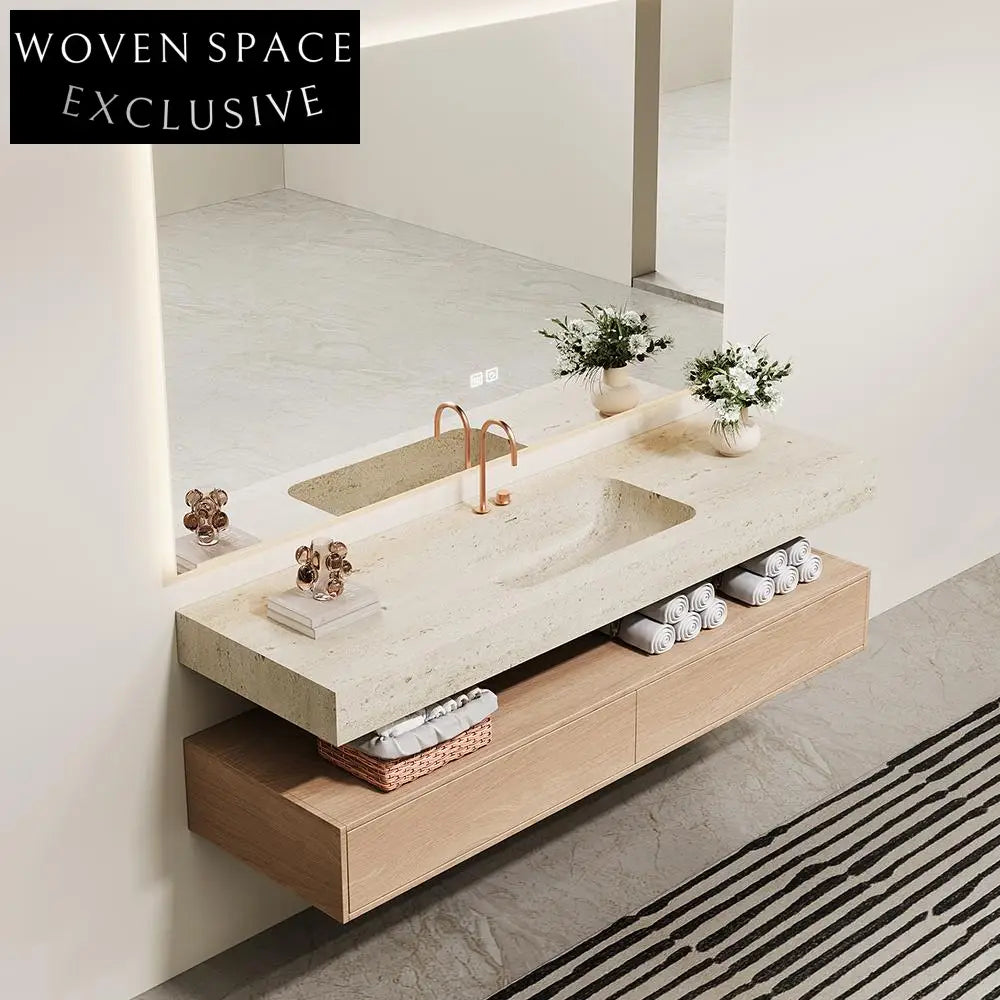 Inaya Red Cave Marble Wall-Mounted Sink