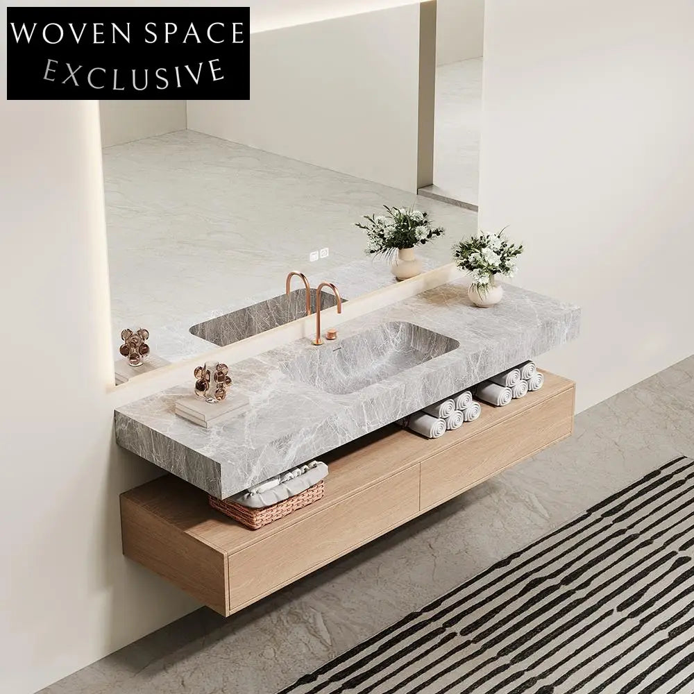 Inaya Red Cave Marble Wall-Mounted Sink