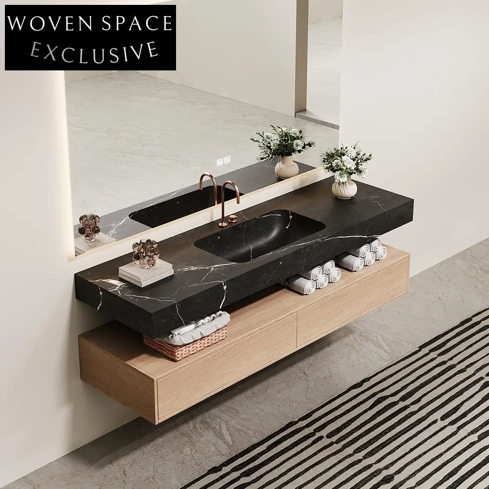 Inaya Red Cave Marble Wall-Mounted Sink