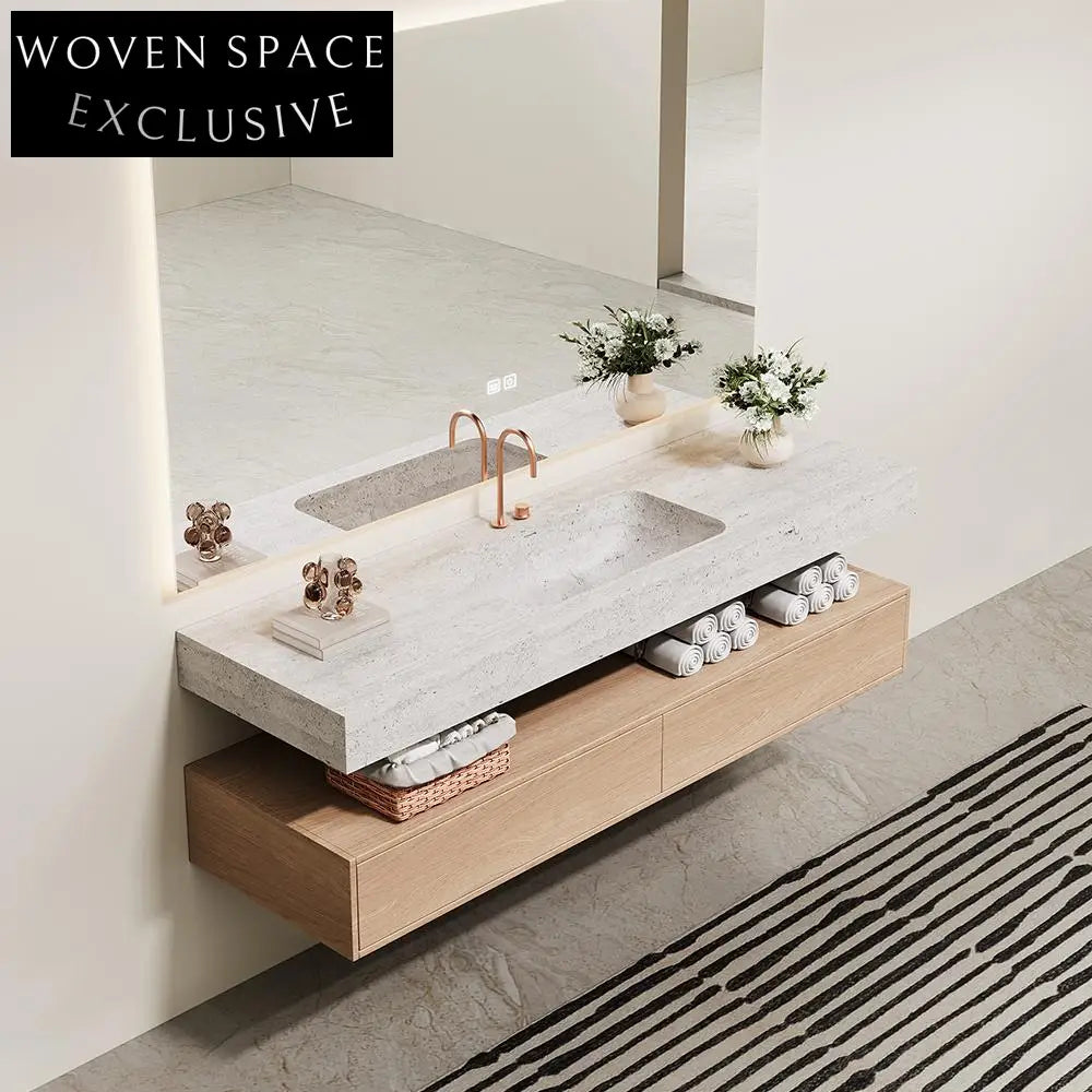 Inaya Red Cave Marble Wall-Mounted Sink